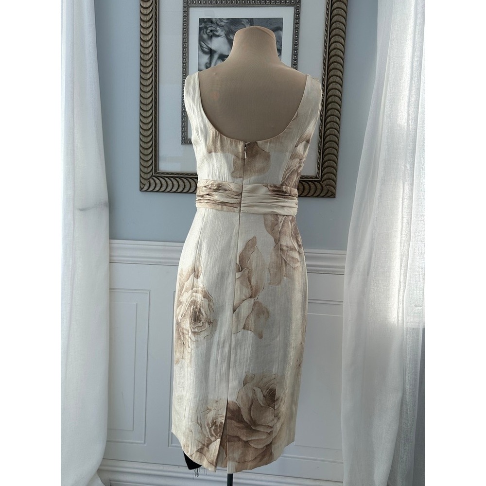 NWT Jones New York Sheath Dress Jacket Set Cream Floral Mother of Bride Size 4 - Picture 4 of 8